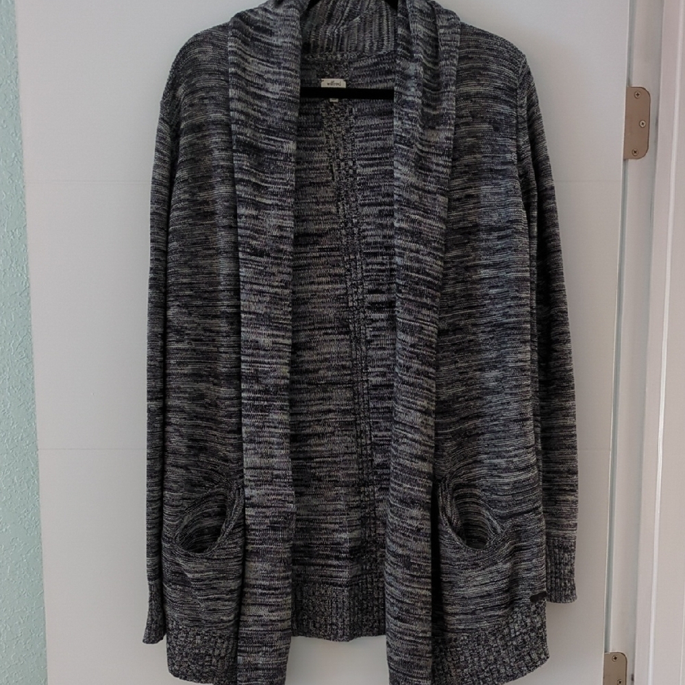 Wilfred silk Cashmere Blend Charcoal Open Gray Women's Cardigan Sz M